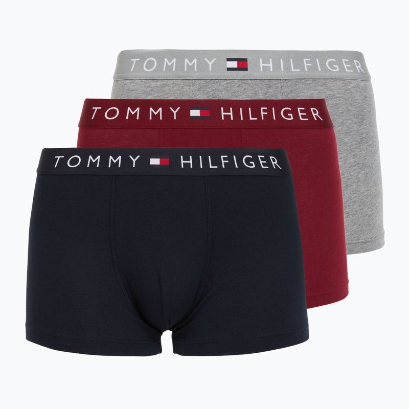 Tommy Hilfiger Herren Boxershorts UM0UM03521 3 Paar Desert Sky/Mid Grey Heather/Rot