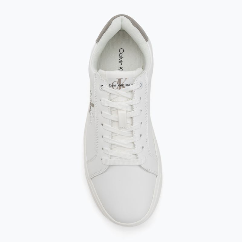 Calvin Klein Herrenschuhe YM0YM00681 Chunky Cupsole Monologo Lth triple bright white/rock ridge 5