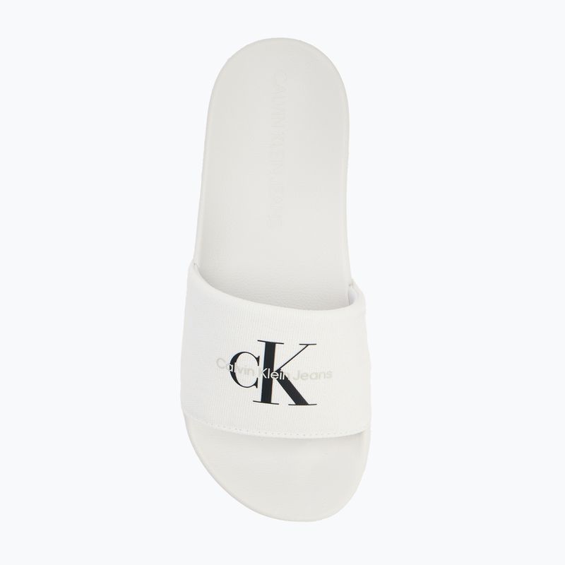 Badeschlappen Schlappen Damen Calvin Klein YW0YW01835 Slide Monogram Wn bright white/black 5
