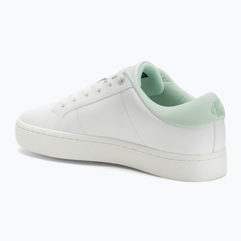 Calvin Klein Damenschuhe YW0YW01444 Classic Cupsole Lowlaceup Lth Wn Hellweiß/Mondlicht Jade 3