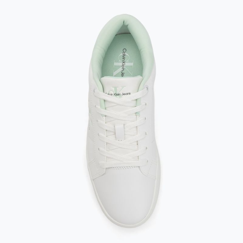 Calvin Klein Damenschuhe YW0YW01444 Classic Cupsole Lowlaceup Lth Wn Hellweiß/Mondlicht Jade 5