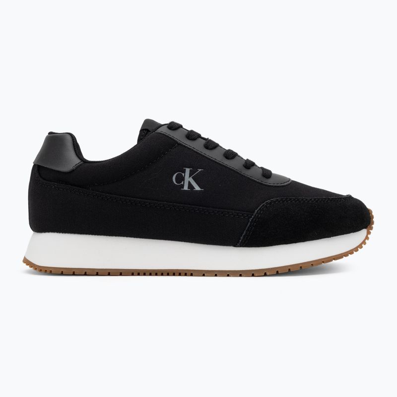 Calvin Klein Damen Schuhe YW0YW01888 Retro Runner Low Laceup Canvas schwarz/hellweiß 2