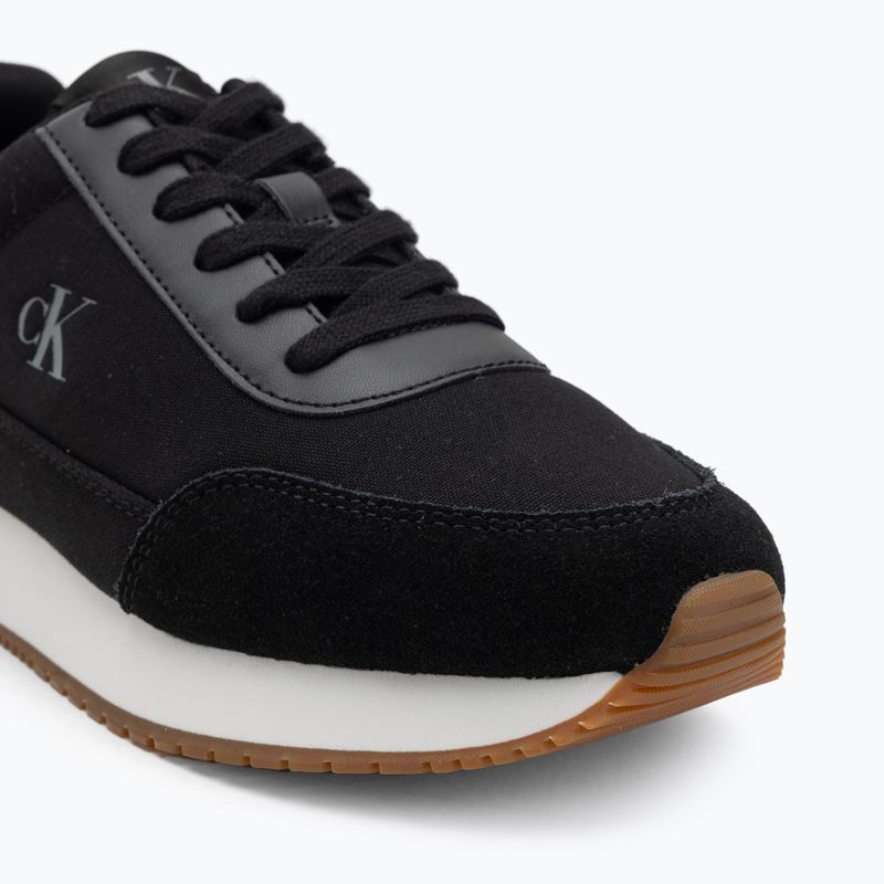Calvin Klein Damen Schuhe YW0YW01888 Retro Runner Low Laceup Canvas schwarz/hellweiß 7