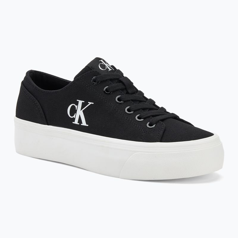 Calvin Klein Damen Turnschuhe YW0YW01763 Vulc Flatform Low Cv MG schwarz/hellweiß