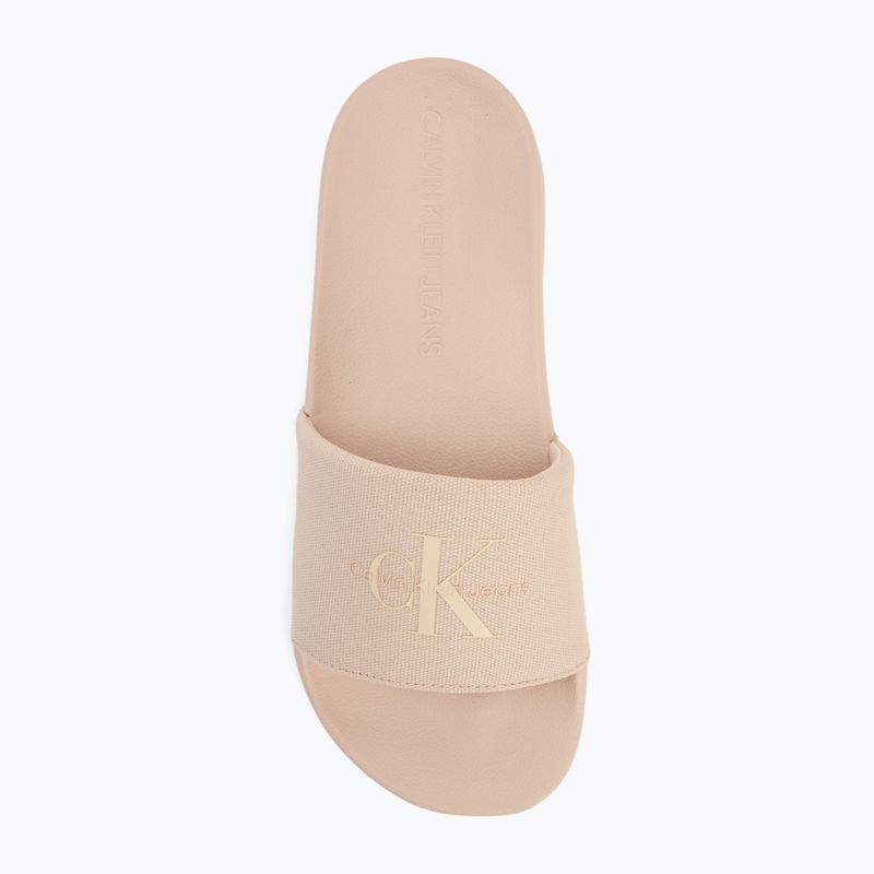 Badeschlappen Schlappen Damen Calvin Klein YW0YW01835 Slide Monogram Wn triple whisper pink 5