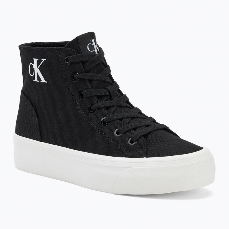 Calvin Klein Damen Turnschuhe YW0YW01764 Vulc Flatform Mid Cv Mg schwarz/hellweiß