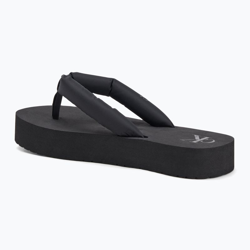 Damen Calvin Klein YW0YW01723 Strand Sandale Flatform Ttxr Satin dreifach schwarz Flip Flops 3