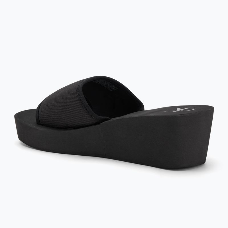Calvin Klein Damen Flip Flops YW0YW01725 Beach Wedge Slide Canvas dreifach schwarz 3