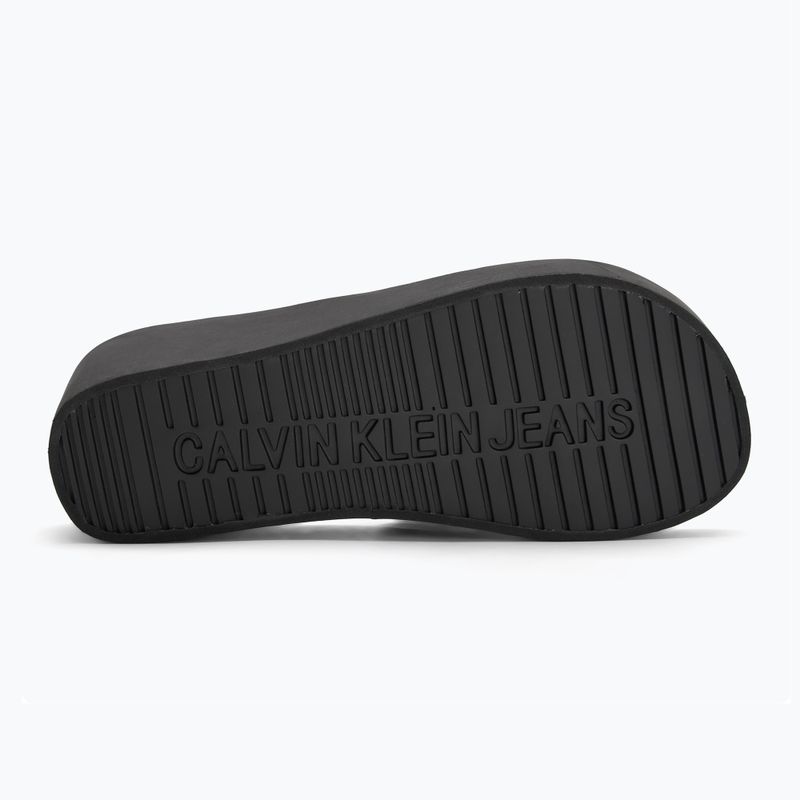 Calvin Klein Damen Flip Flops YW0YW01725 Beach Wedge Slide Canvas dreifach schwarz 4