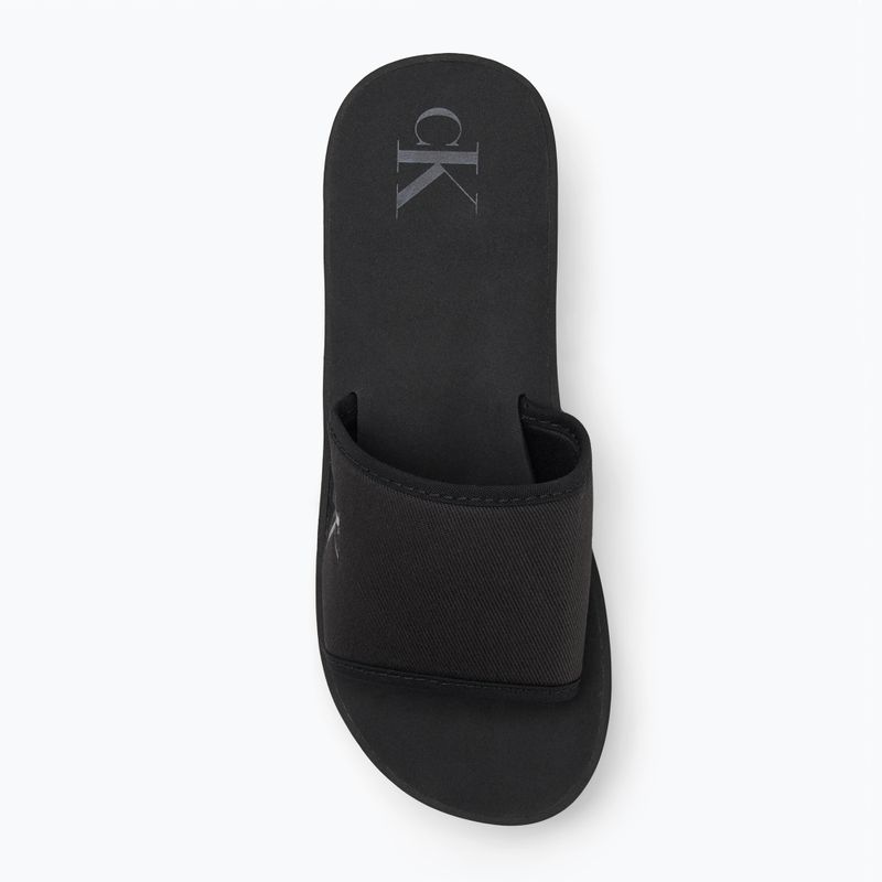 Calvin Klein Damen Flip Flops YW0YW01725 Beach Wedge Slide Canvas dreifach schwarz 5