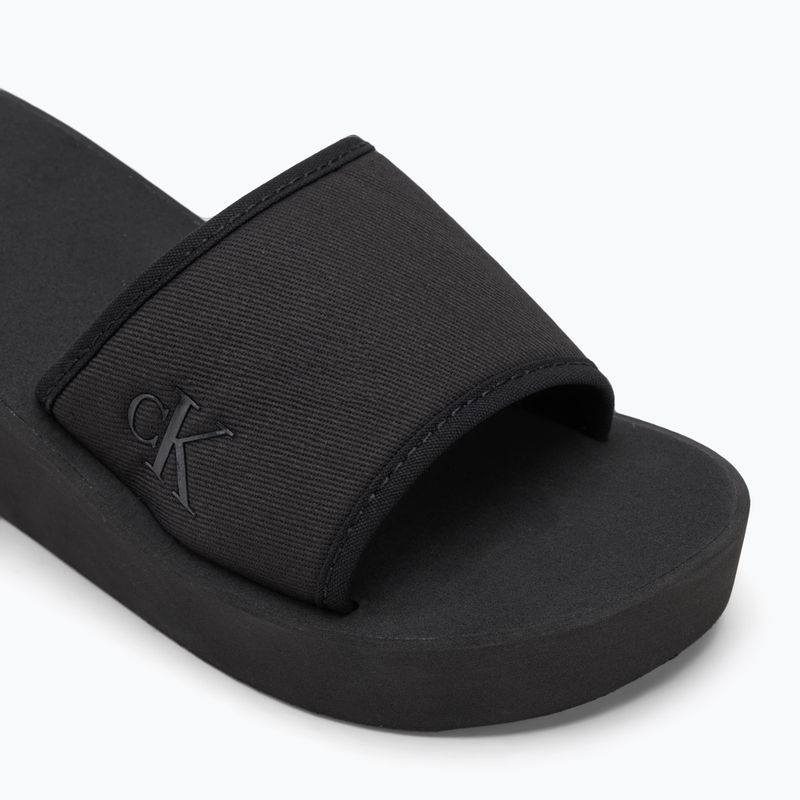 Calvin Klein Damen Flip Flops YW0YW01725 Beach Wedge Slide Canvas dreifach schwarz 7