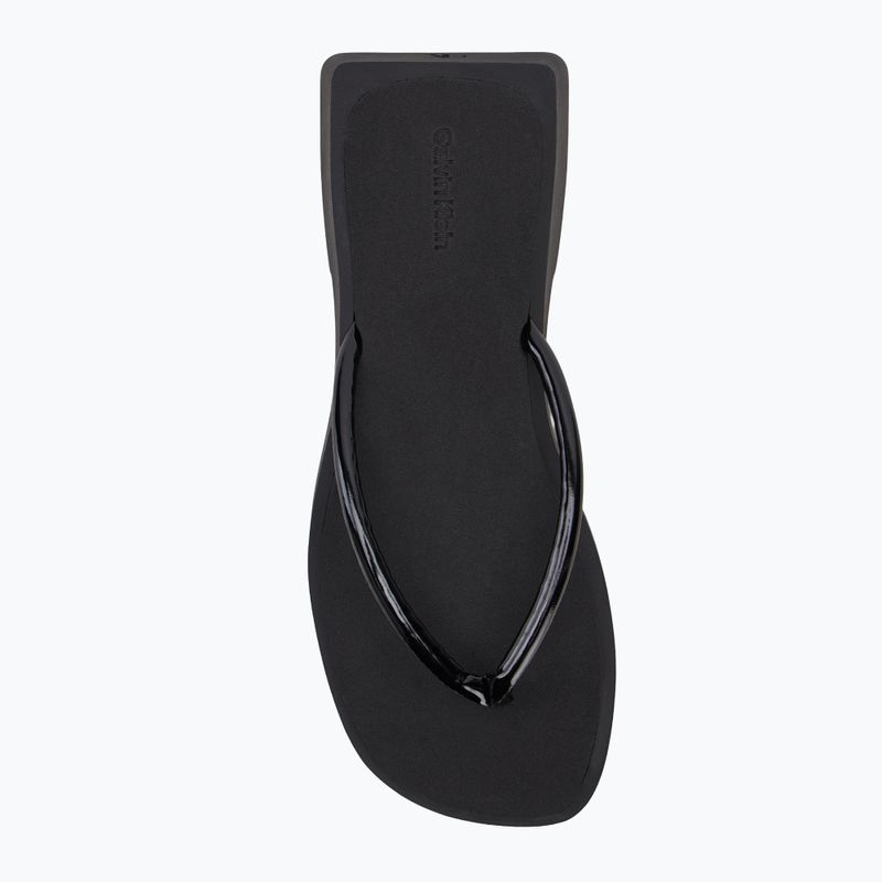 Calvin Klein YW0YW01716 Sq Low Wedge Sandal Stitch dreifach schwarz Flip Flops für Damen 5