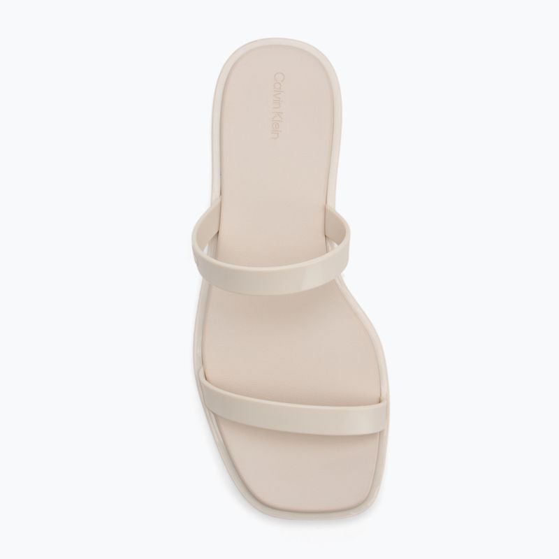 Calvin Klein Damen Flip-Flops HW0HW02417 Double Bar Slide - Gelee Schildkröte Taube 5