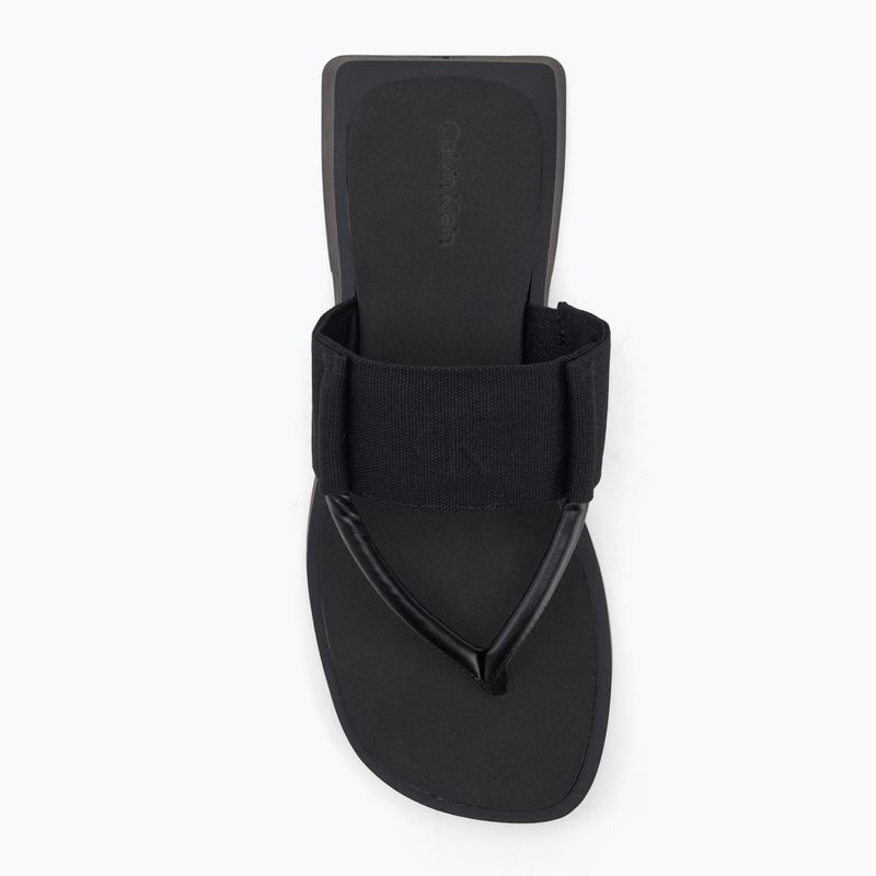 Calvin Klein Damen Flip Flops YW0YW01717 Sq Low Wedge Sandale Rope dreifach schwarz 5