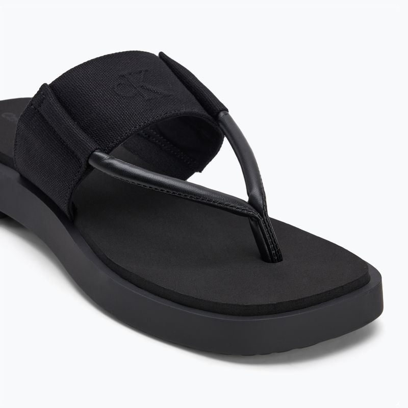 Calvin Klein Damen Flip Flops YW0YW01717 Sq Low Wedge Sandale Rope dreifach schwarz 7