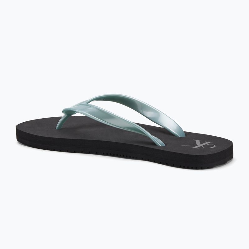 Calvin Klein Damen Flip Flops YW0YW01719 Strand Sandale Monologo Tpu schwarz/wolkenblau 3