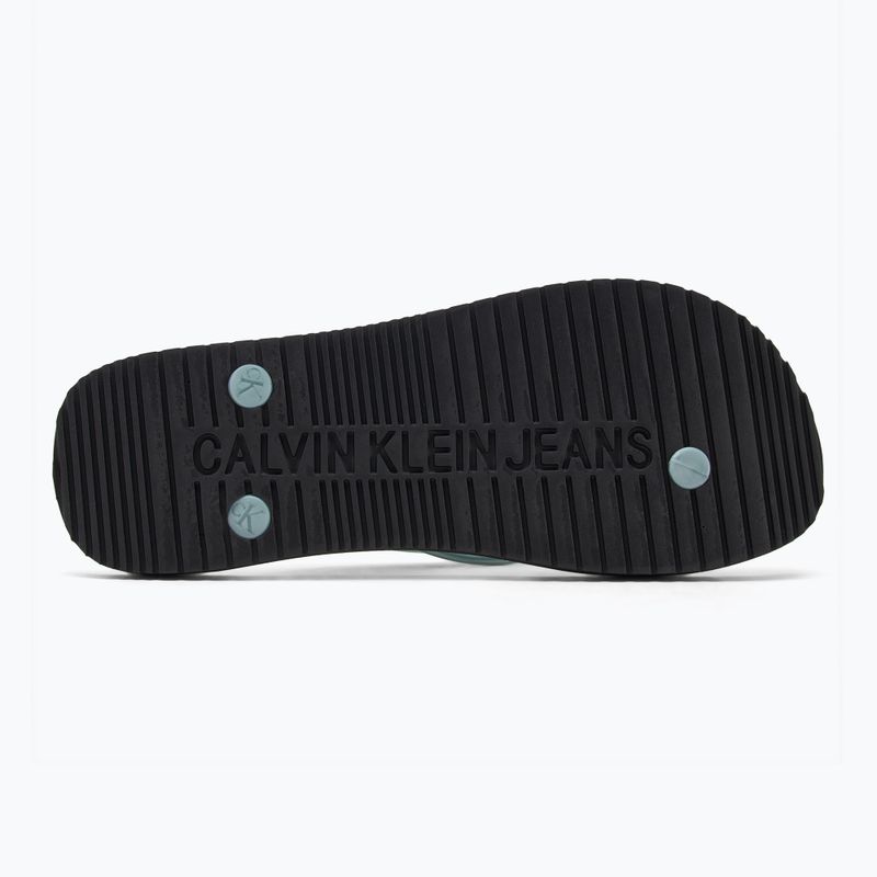 Calvin Klein Damen Flip Flops YW0YW01719 Strand Sandale Monologo Tpu schwarz/wolkenblau 4