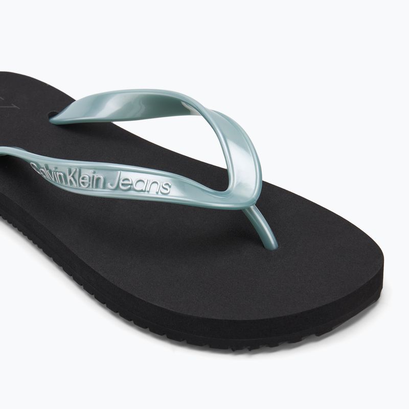 Calvin Klein Damen Flip Flops YW0YW01719 Strand Sandale Monologo Tpu schwarz/wolkenblau 7