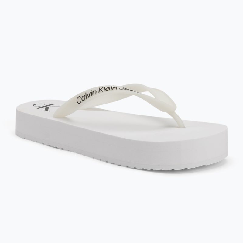 Damen Calvin Klein YW0YW01830 Strand Sandale Flatform Tpu hell weiß/schwarz flip flops