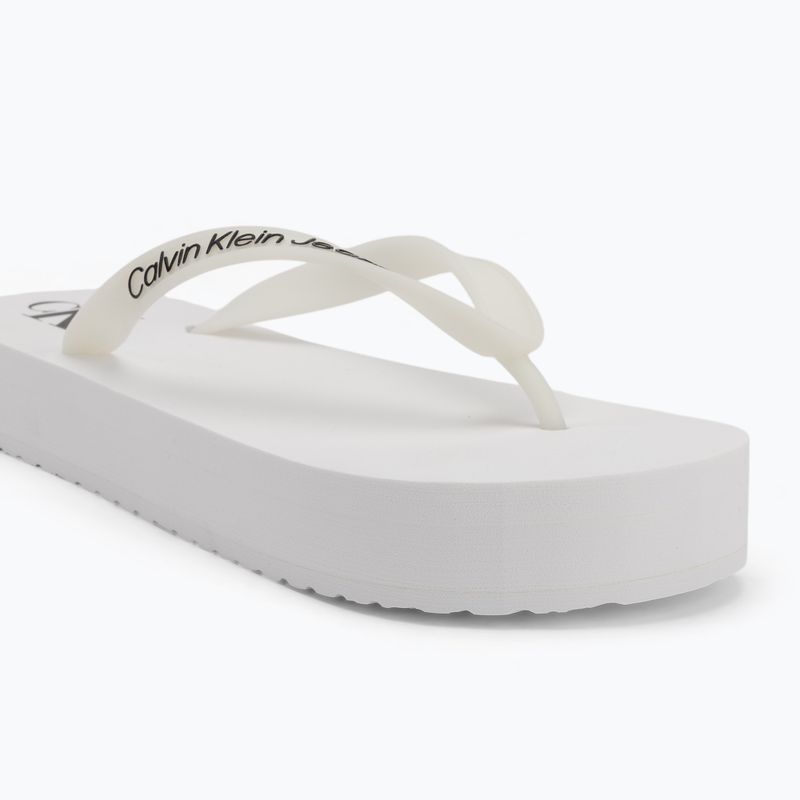 Damen Calvin Klein YW0YW01830 Strand Sandale Flatform Tpu hell weiß/schwarz flip flops 7