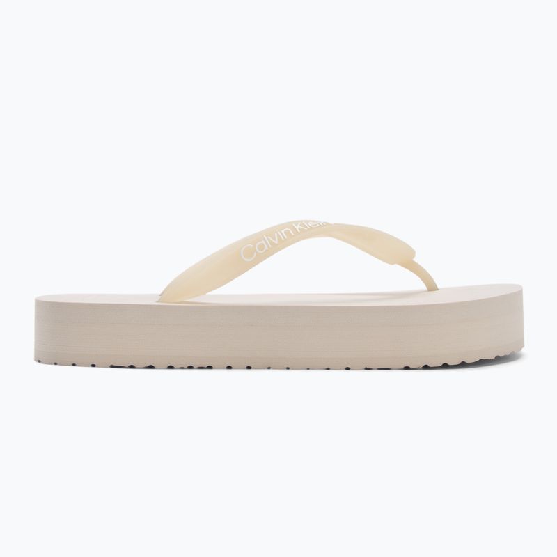 Calvin Klein Damen Flip Flops YW0YW01830 Strand Sandale Flatform Tpu Eierschale/helles Weiß 2