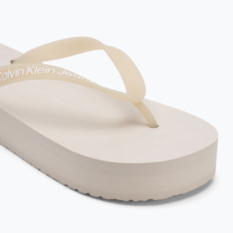Calvin Klein Damen Flip Flops YW0YW01830 Strand Sandale Flatform Tpu Eierschale/helles Weiß 7