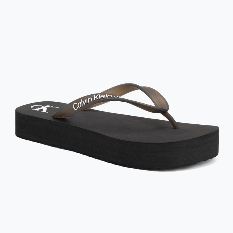 Damen Calvin Klein YW0YW01830 Strand Sandale Flatform Tpu schwarz/hellweiß Flip Flops