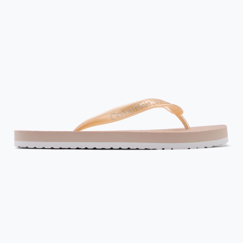 Calvin Klein Damen Flip Flops YW0YW01720 Thong+ Tpu Metallic flüsterrosa/hellweiß 2