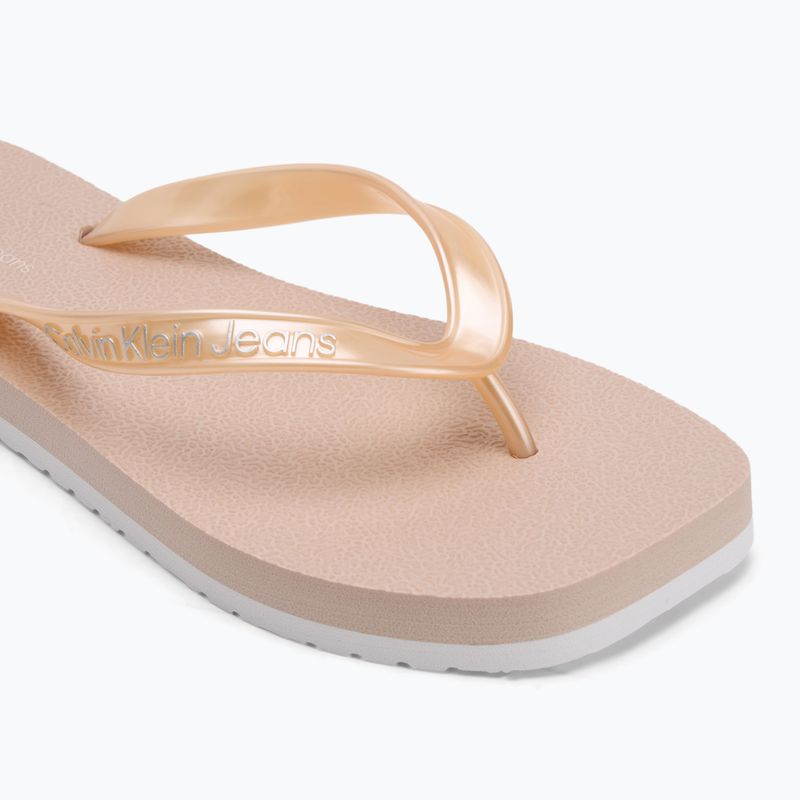 Calvin Klein Damen Flip Flops YW0YW01720 Thong+ Tpu Metallic flüsterrosa/hellweiß 7