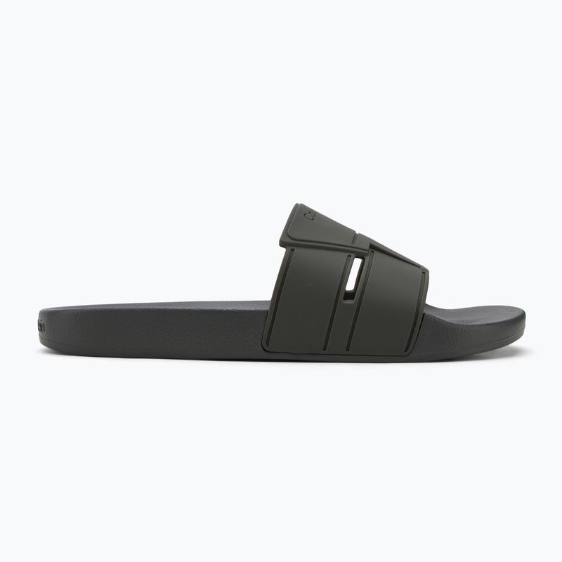 Calvin Klein Herren Flip-Flops HM0HM01752 Pool Slide Double T dunkel oliv 2