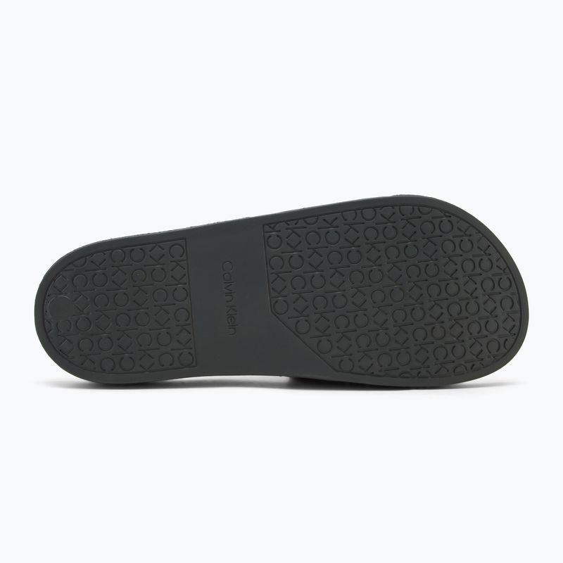 Calvin Klein Herren Flip-Flops HM0HM01752 Pool Slide Double T dunkel oliv 4