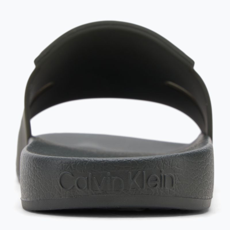 Calvin Klein Herren Flip-Flops HM0HM01752 Pool Slide Double T dunkel oliv 6