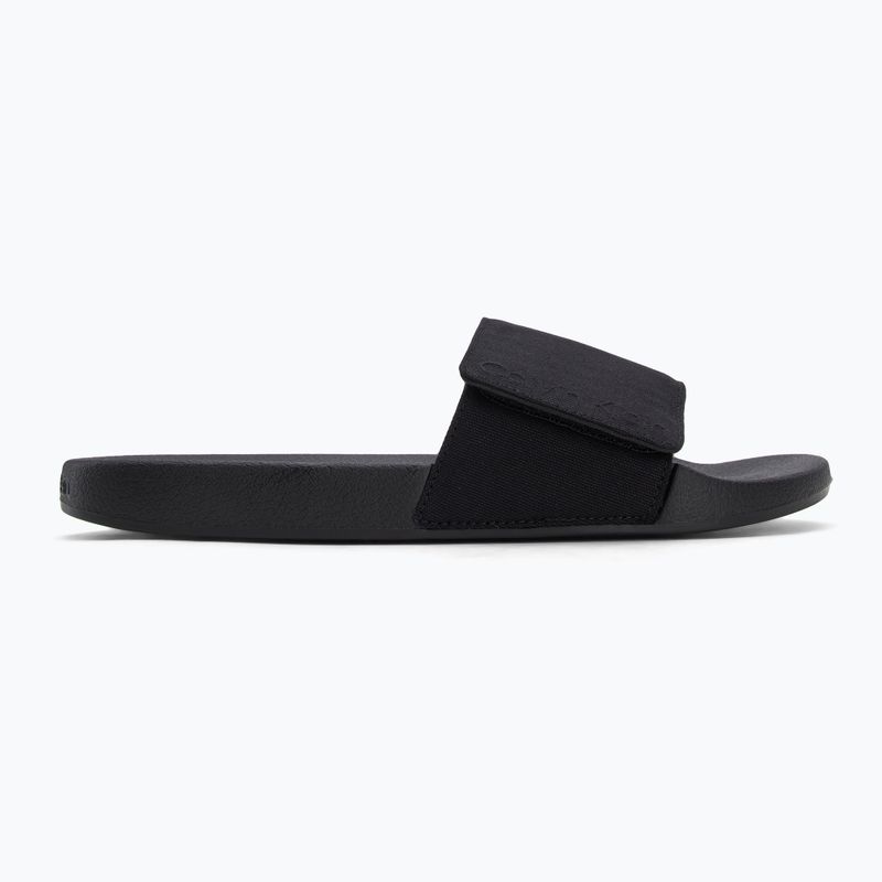 Calvin Klein Herren Flip-Flops HM0HM01749 Adj Pool Slide Canvas Logo schwarz 2