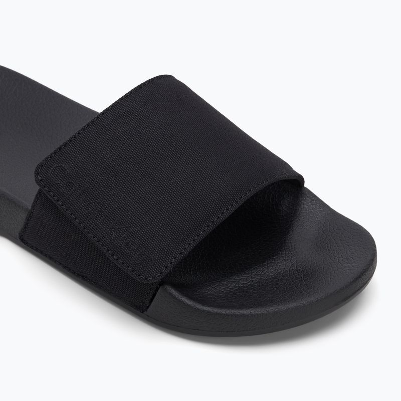 Calvin Klein Herren Flip-Flops HM0HM01749 Adj Pool Slide Canvas Logo schwarz 7