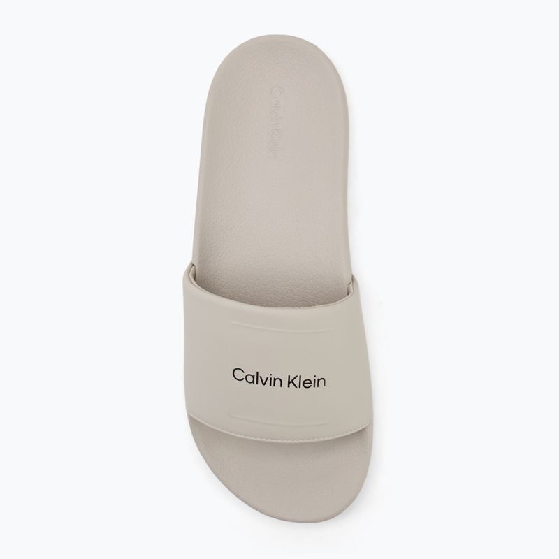 Calvin Klein Herren Flip-Flops HM0HM01754 Pool Slide Ck Square Feder grau 5