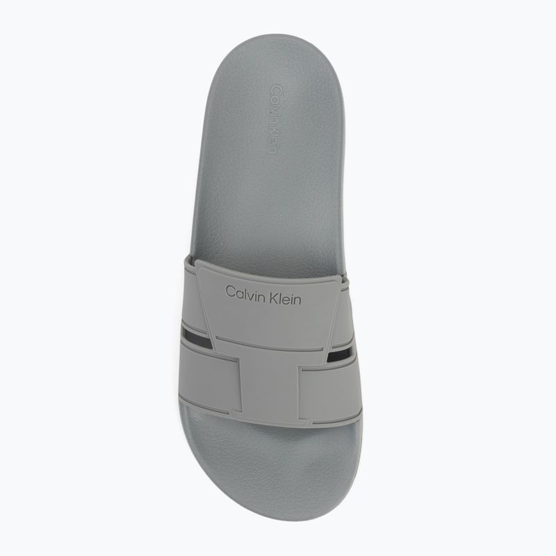 Calvin Klein Herren Flip-Flops HM0HM01752 Pool Slide Double T Granit Straße 5