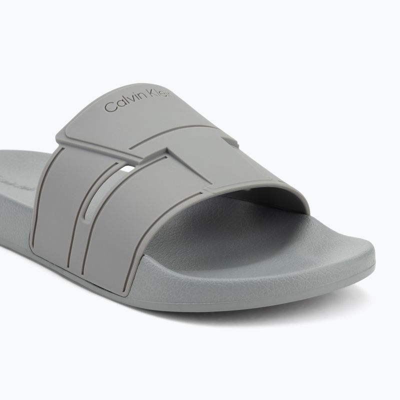 Calvin Klein Herren Flip-Flops HM0HM01752 Pool Slide Double T Granit Straße 7
