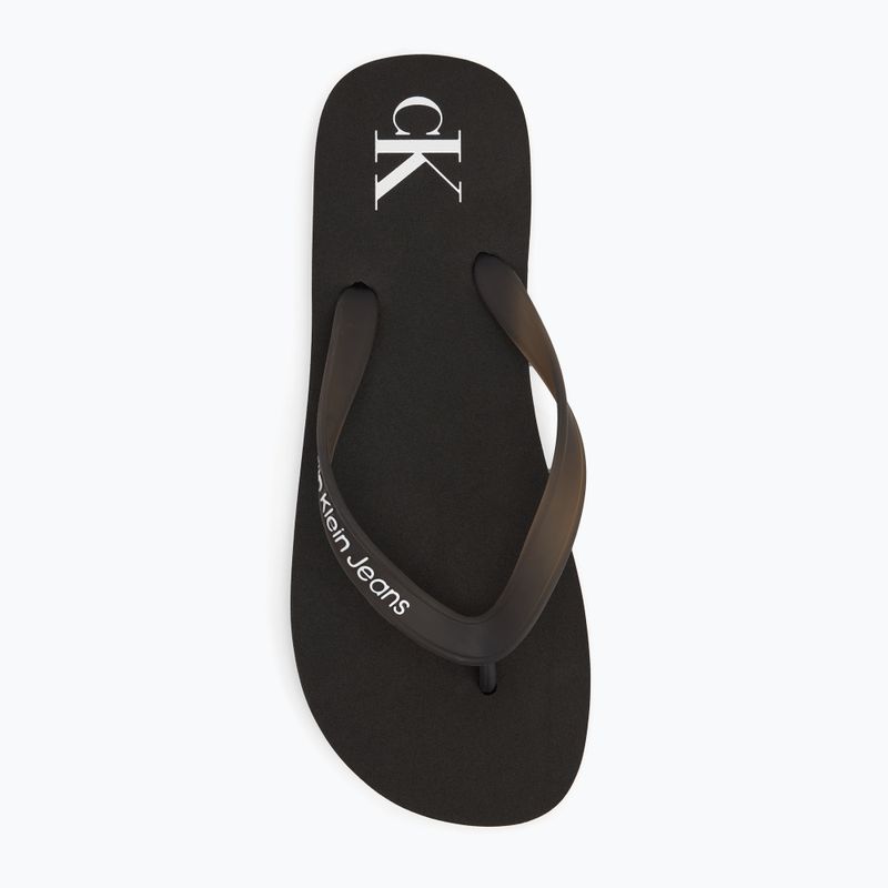 Herren Calvin Klein YM0YM01267 Strand Sandale Transparent Tpu schwarz/hellweiß Flip Flops 5