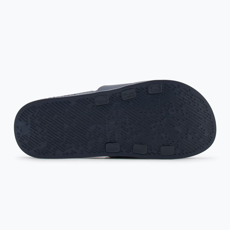 Herren Calvin Klein YM0YM00361 Slide Rubber Neoprene Monologo navy/yster mushroom Flip-Flops 4