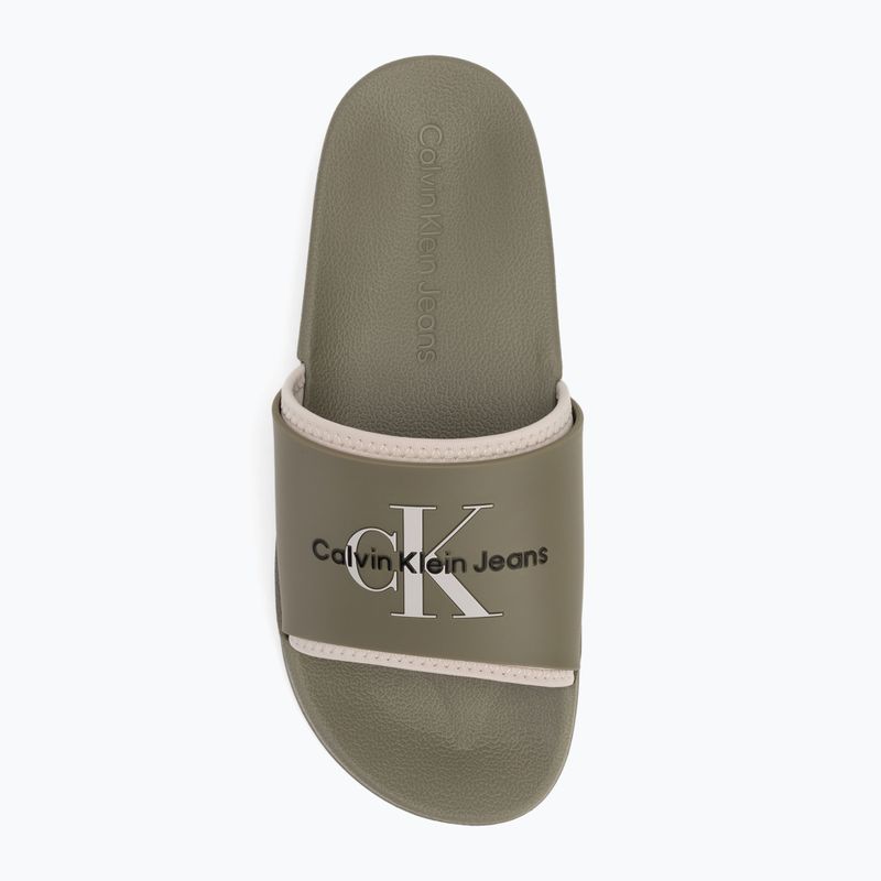Herren Calvin Klein YM0YM00361 Slide Gummi Neopren Monologo Meerjungfrau/Eierschalen Flip-Flops 5