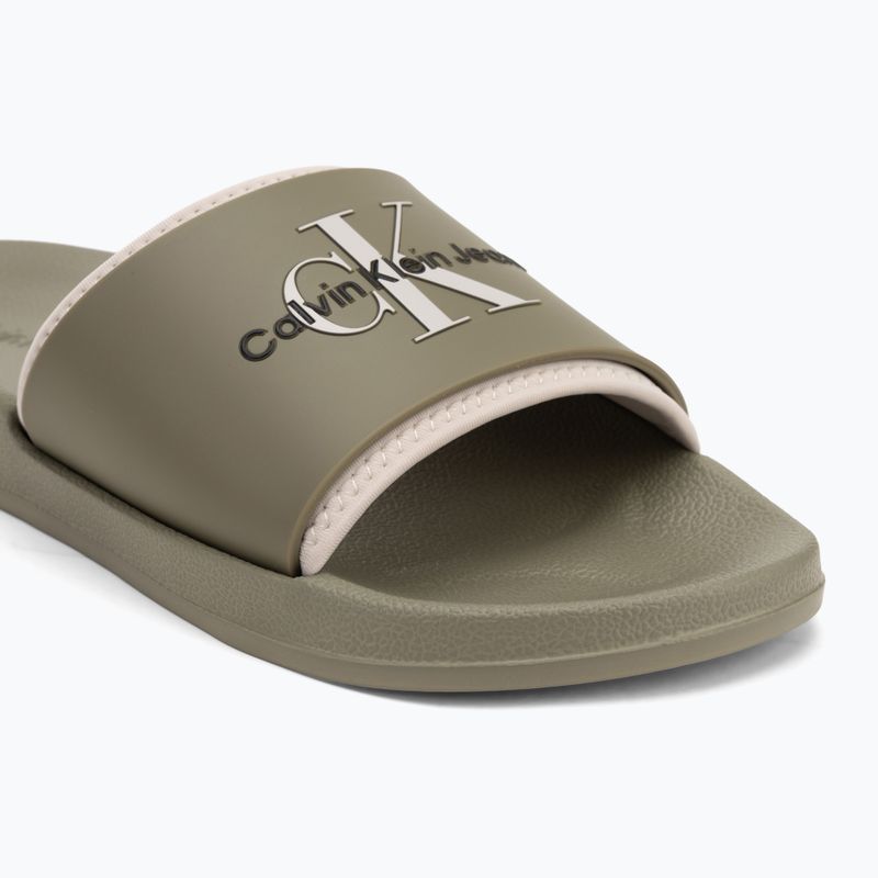 Herren Calvin Klein YM0YM00361 Slide Gummi Neopren Monologo Meerjungfrau/Eierschalen Flip-Flops 7