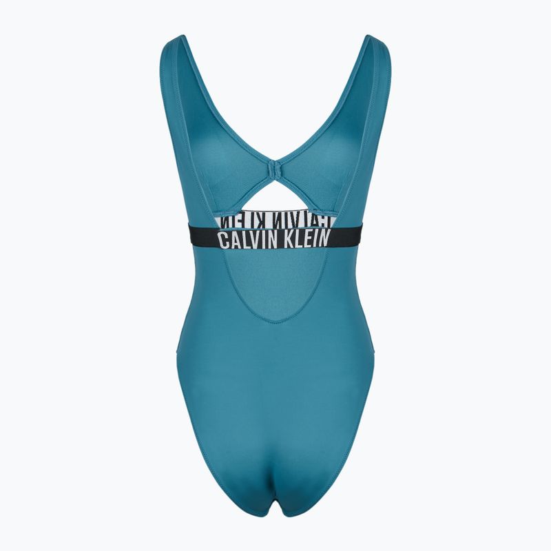 Badeanzug Damen Calvin Klein KW0KW02746 Intense Power One Piece Fashion Fit storm blue 2