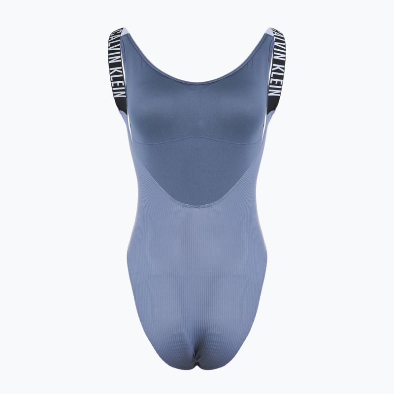 Badeanzug Damen Calvin Klein KW0KW02754 Intense Power Rib Scoop Back One Piece-RP grisaille 2