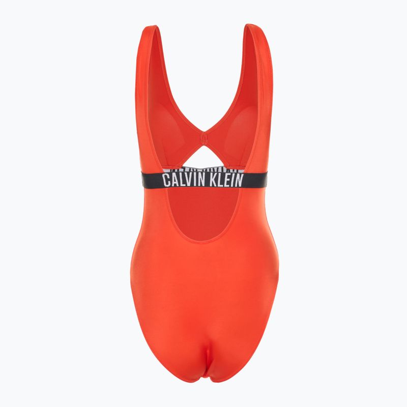 Badeanzug Damen Calvin Klein KW0KW02746 Intense Power One Piece Fashion Fit flaming chili 2