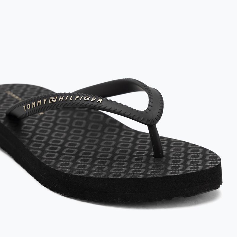 Tommy Hilfiger Damen Flip Flops Strap Beach Sandale schwarz 7