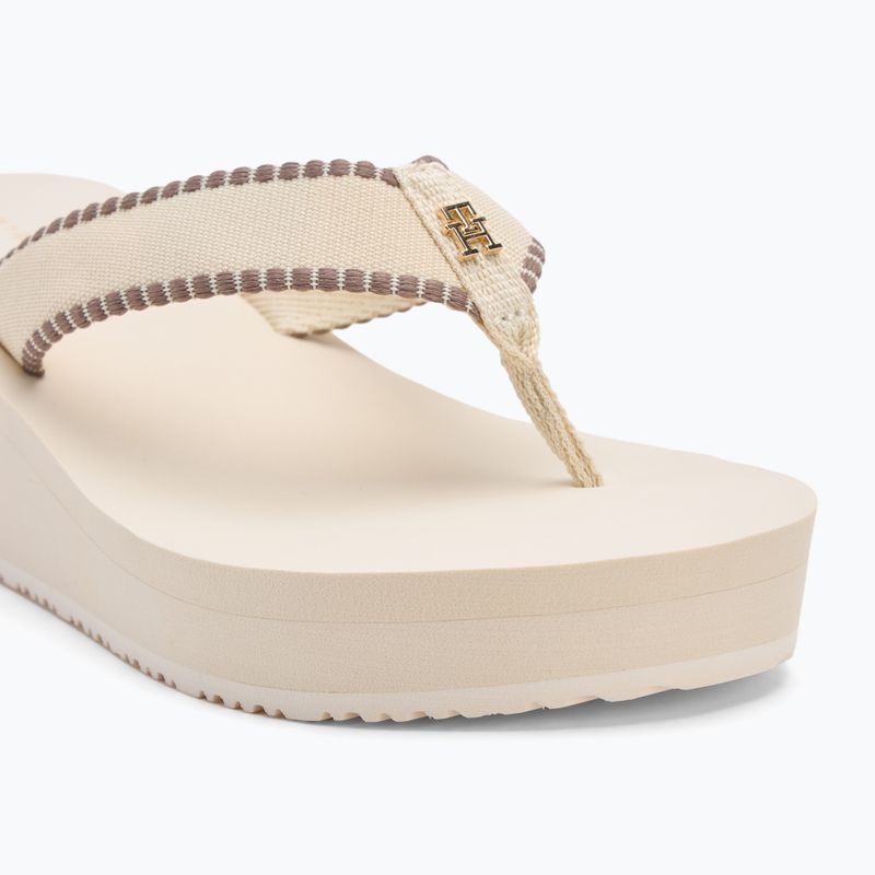 Tommy Hilfiger Damen Flip Flops Wedge Beach Sandale Musselin 7