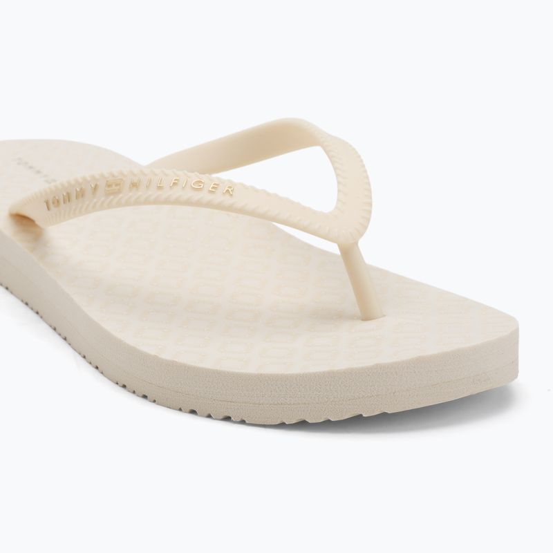 Tommy Hilfiger Strap Beach Sandale Damen Elfenbein Blütenblatt Flip Flops 7