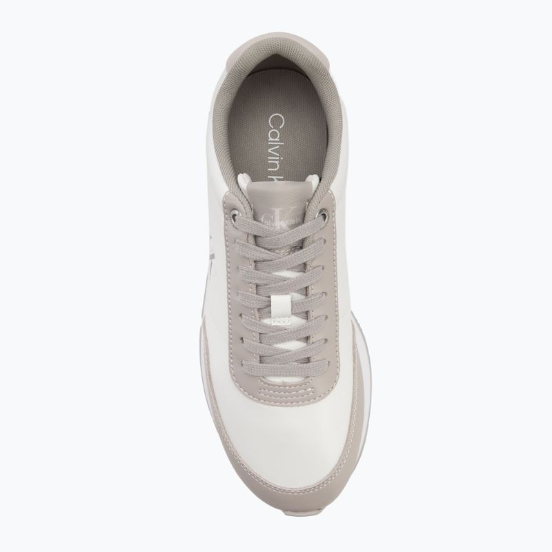 Damenschuhe Calvin Klein YW0YW01942 Retro Runner Lace Up Leather MG bright white/chateau 5