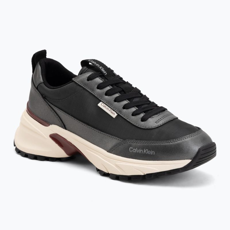 Damenschuhe Calvin Klein HW0HW02999 Hike Runner Organza Met Leather gun metal/bordeaux
