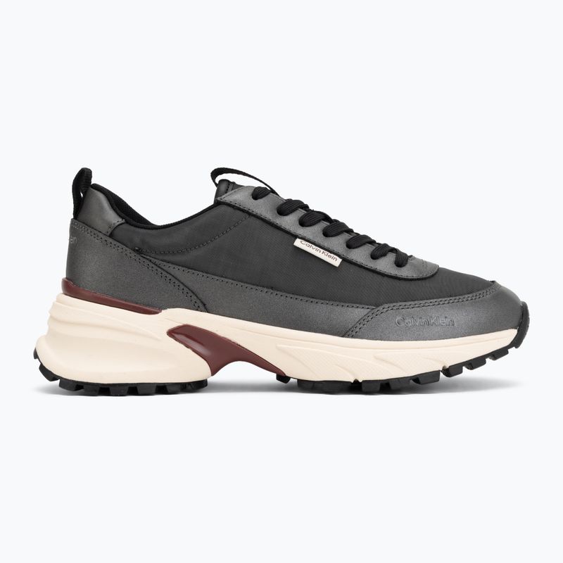 Damenschuhe Calvin Klein HW0HW02999 Hike Runner Organza Met Leather gun metal/bordeaux 2